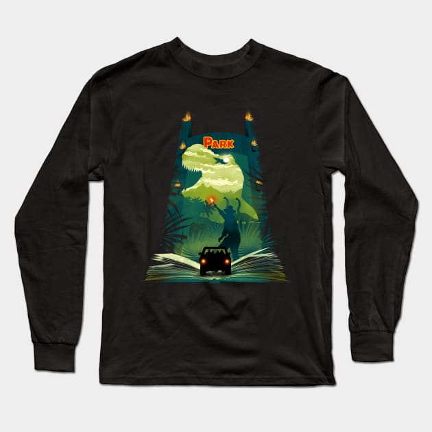 Jurassic Book Long Sleeve T-Shirt by DANDINGEROZZ